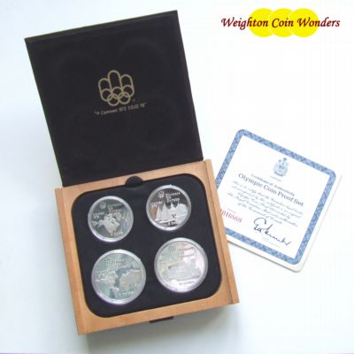 1976 Canada Silver Proof Four-Coin Set – Olympics Series - Click Image to Close